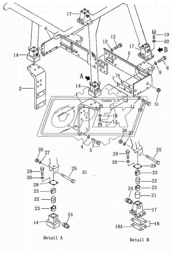 ROLLOVER PROTECTIVE STRUCTURE BRACKET