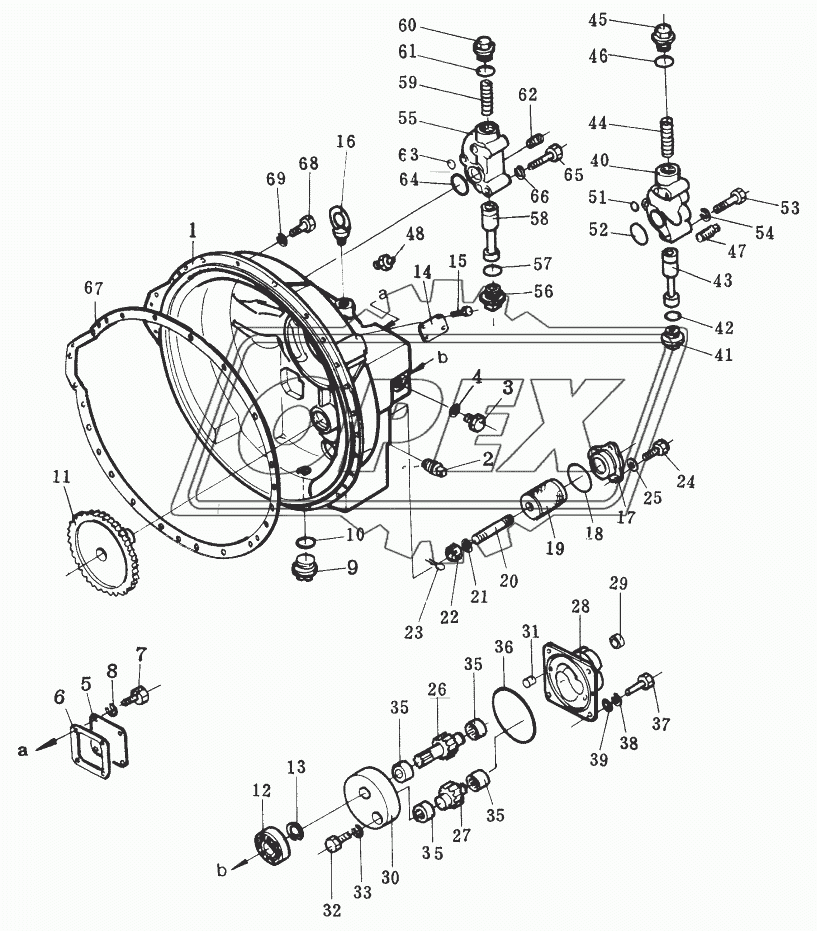 TORQUE CONVERTER HOUSING AND REGULATOR VALVE
