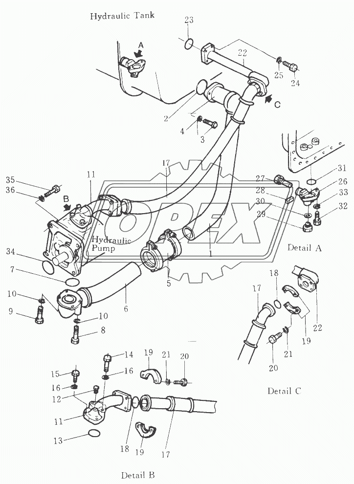 HYDRAULIC PIPING (TANK TO PUMP)