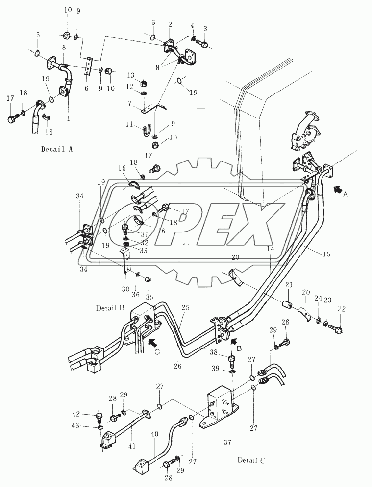 HYDRAULIC PIPING (FOR BLADE LIFT)