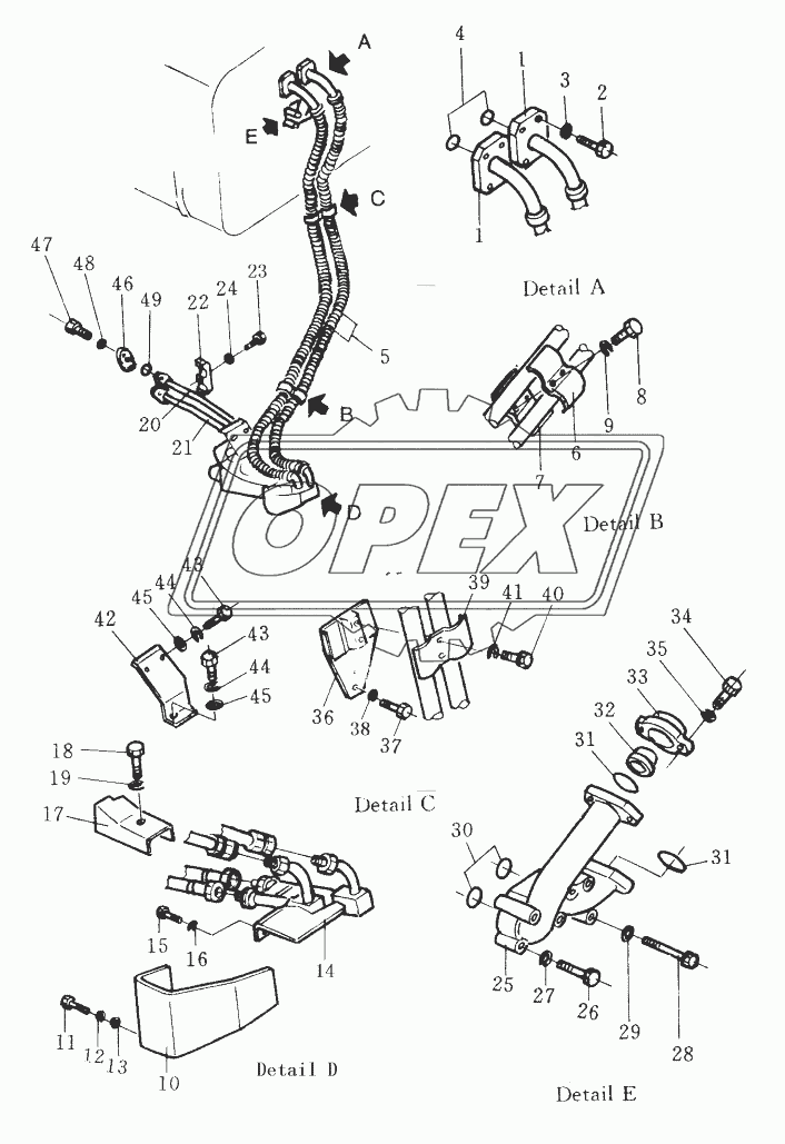 HYDRAULIC PIPING (FOR BLADE TILT AND RIPPER)