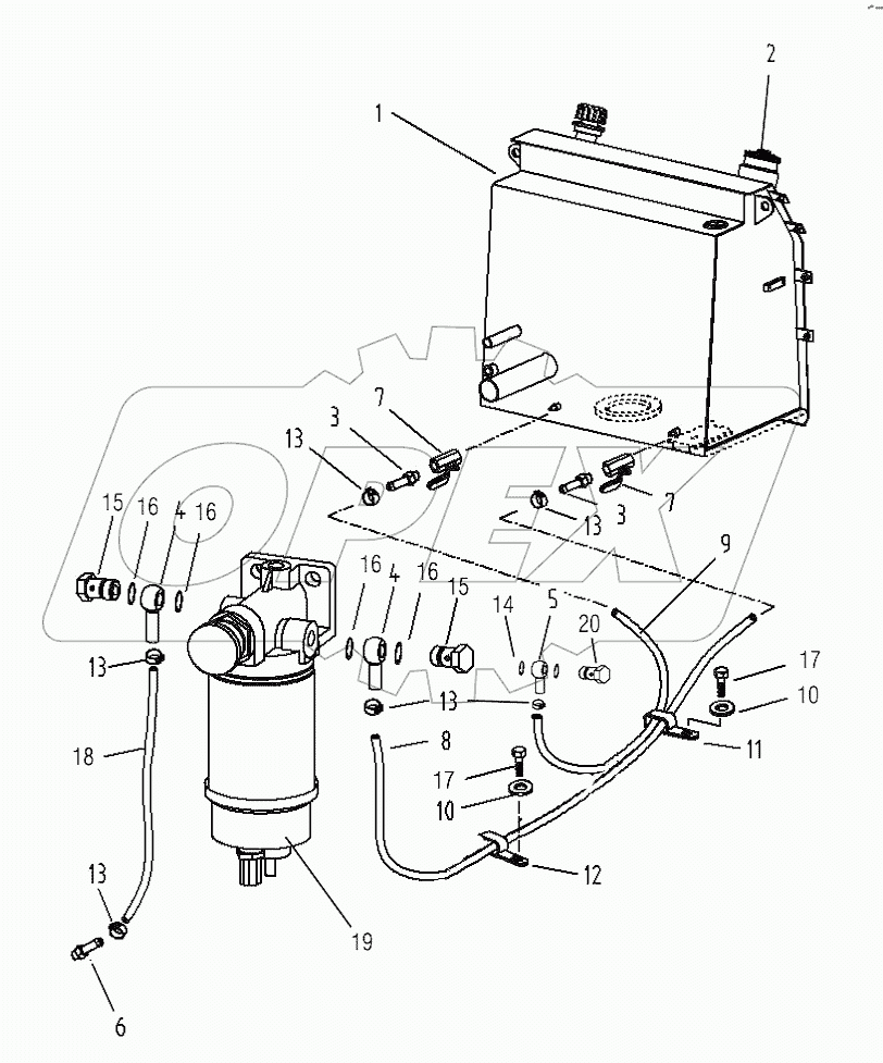 FUEL TANK AND ITS PIPELINE ASSEMBLY