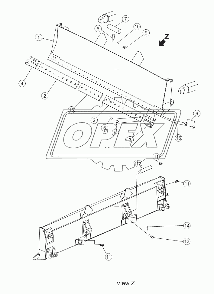 STRAIGHT TILT BLADE 16L-80-001 V1.0