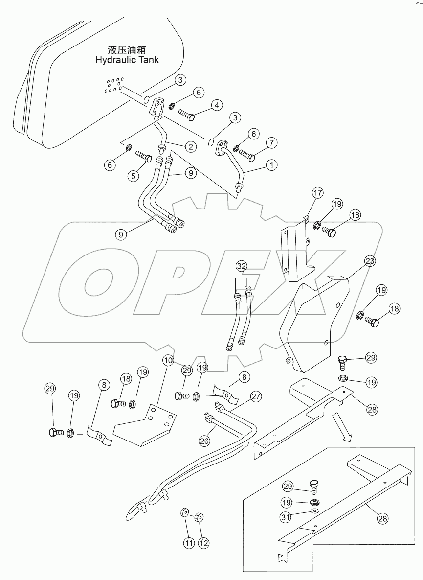  TILT PIPING ASSY SD16L