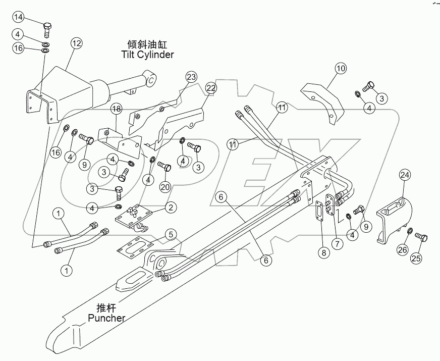  TILT PIPING ASSY SD16L