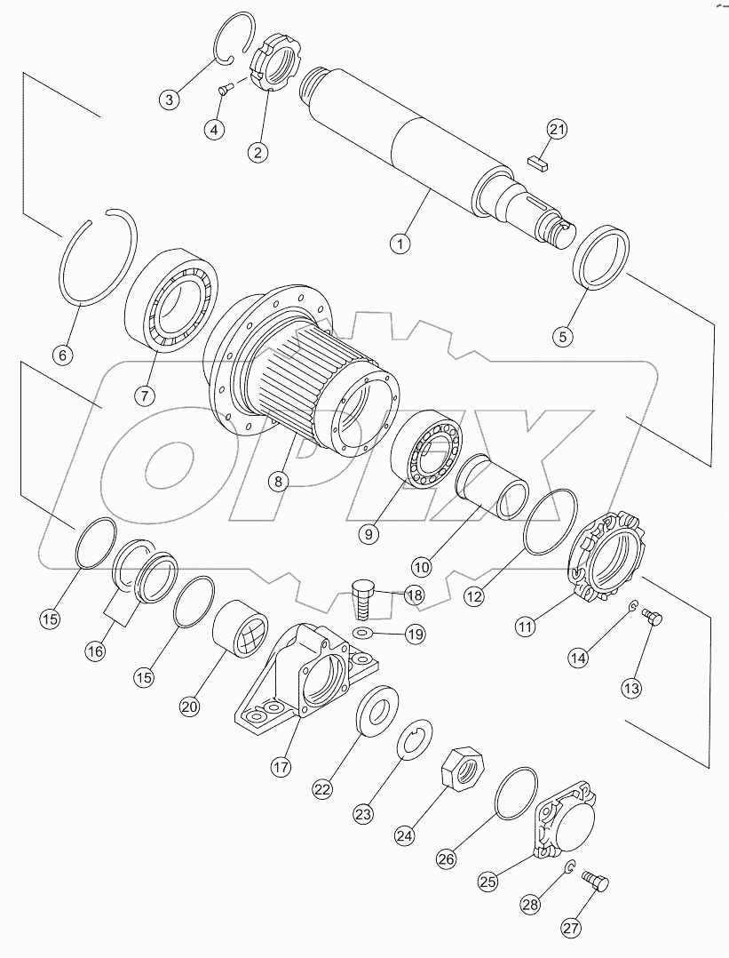  FINAL DRIVE AND WHEEL HUB SD16, SD16E