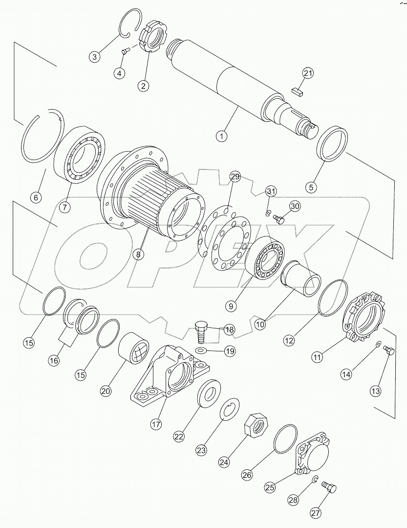  FINAL DRIVE AND WHEEL HUB SD16L