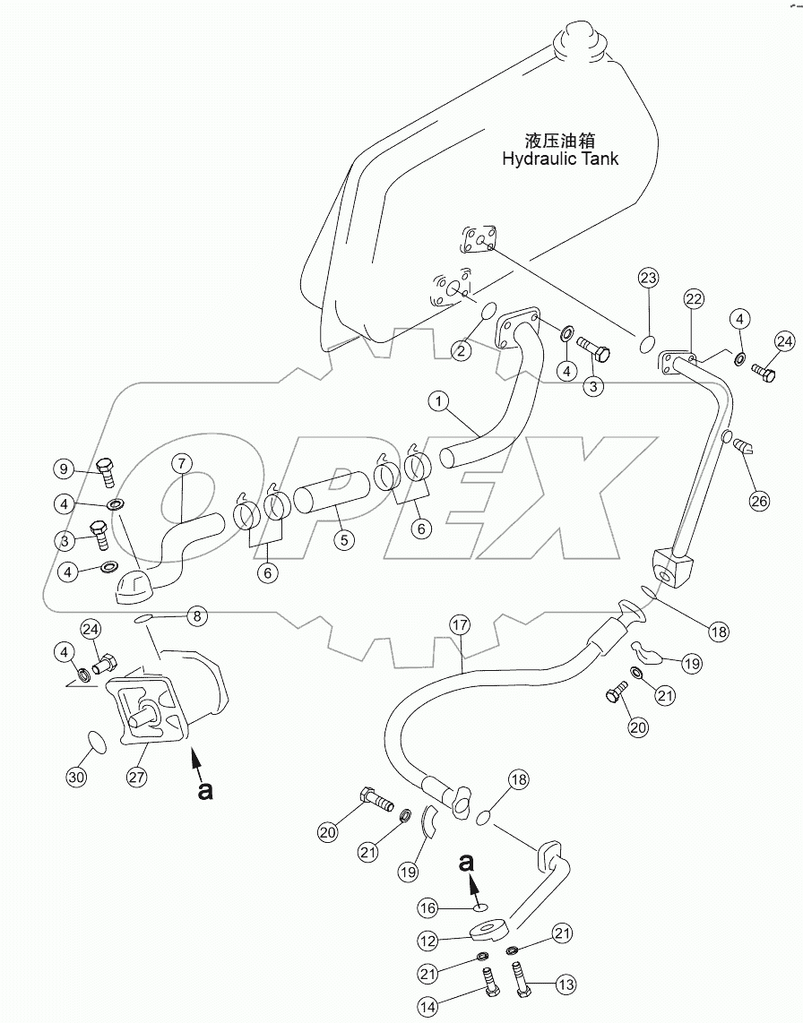  HYDRAULIC PIPING (PUMP TO TANK)