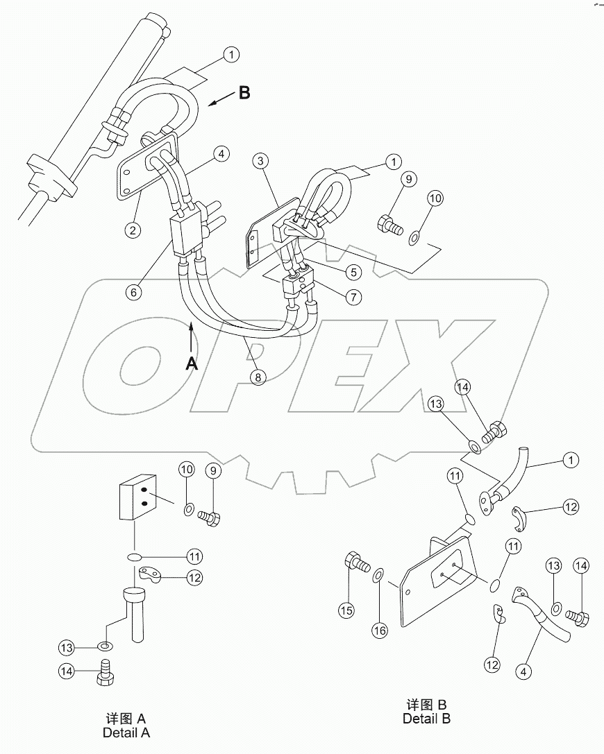  BLADE LIFT PIPING SD16, SD16E
