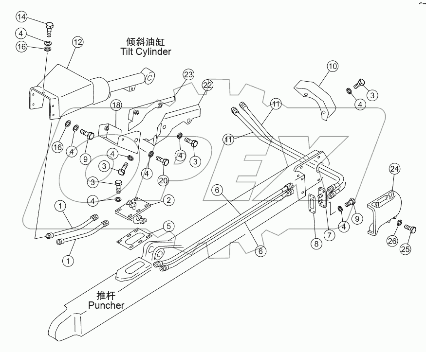  TILT PIPING ASSY SD16