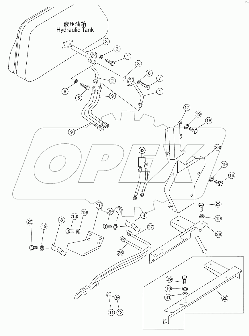  TILT PIPING ASSY SD16E