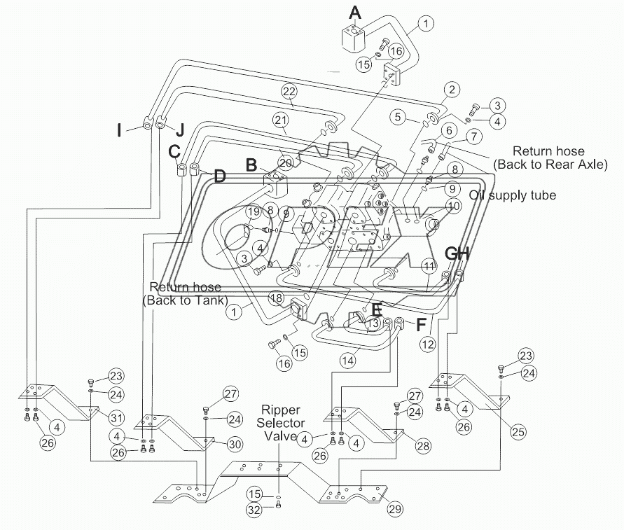 SINGLE GROUSER HYDRAULIC PIPING (4/5)