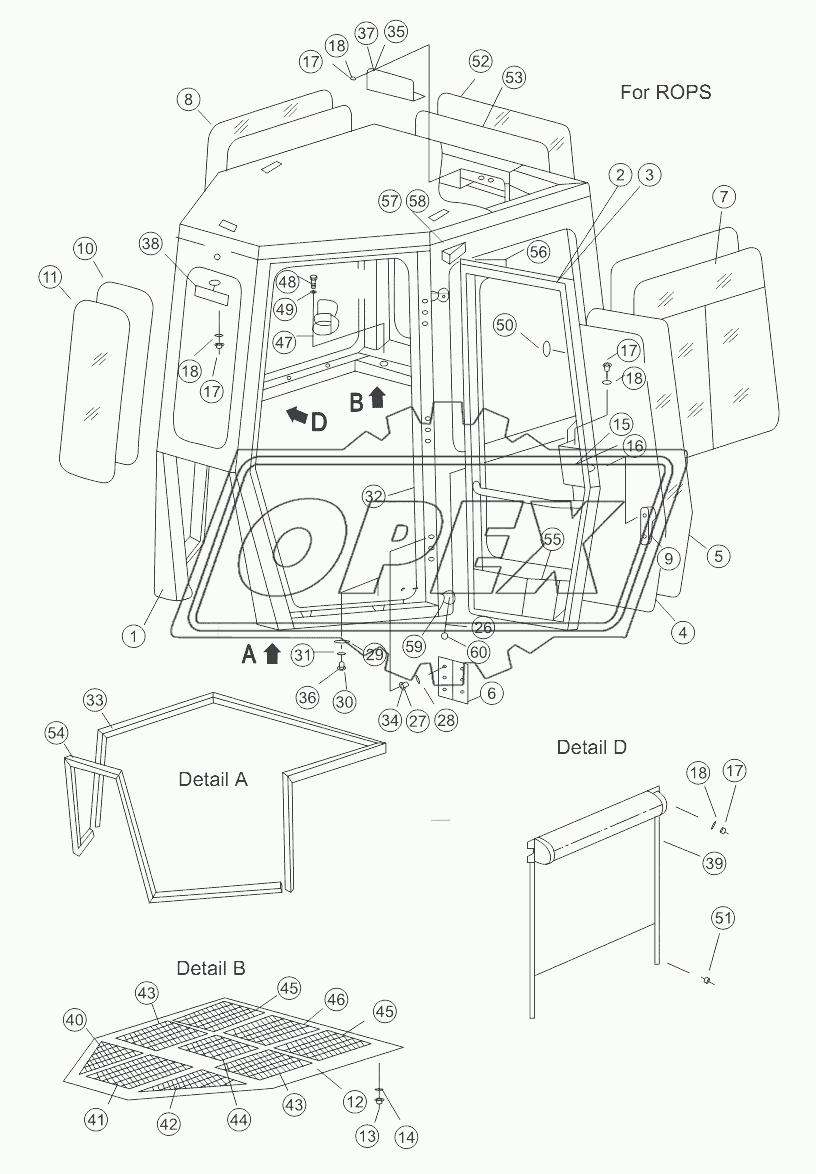 CAB (FOR ROPS) 1