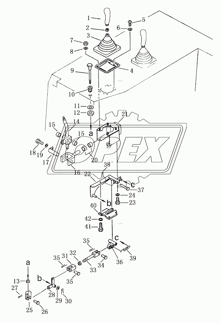 ANGLE BLADE CONTROL LEVER