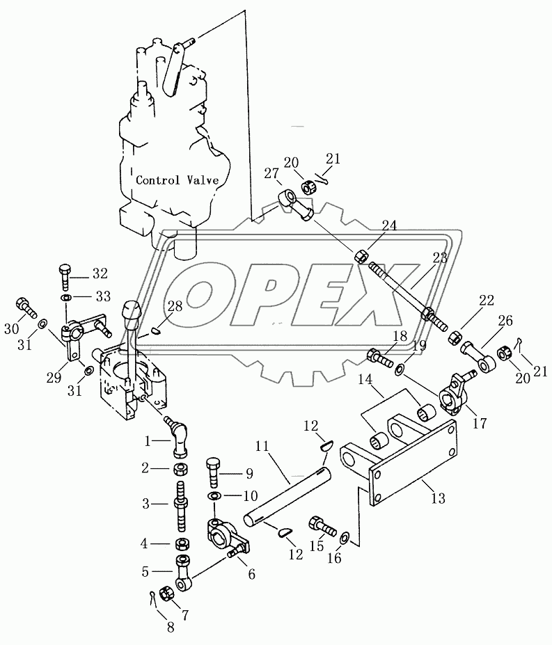 THREE SHANK RIPPER CONTROL LINKAGE