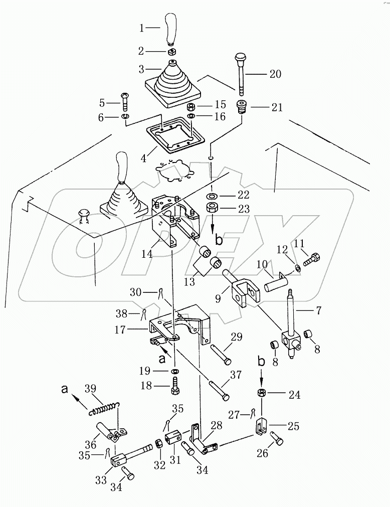 SINGLE SHANK RIPPER CONTROL LEVER (1/3)