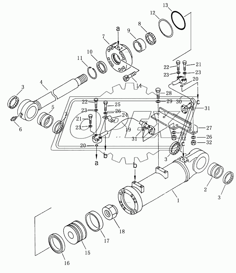 THREE SHANK RIPPERRIPPER CYLINDER