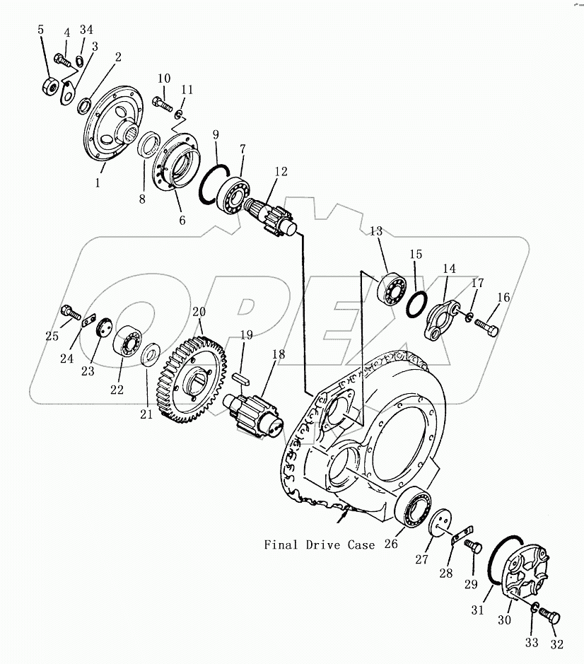 FINAL DRIVE CASE AND GEAR (1/2)