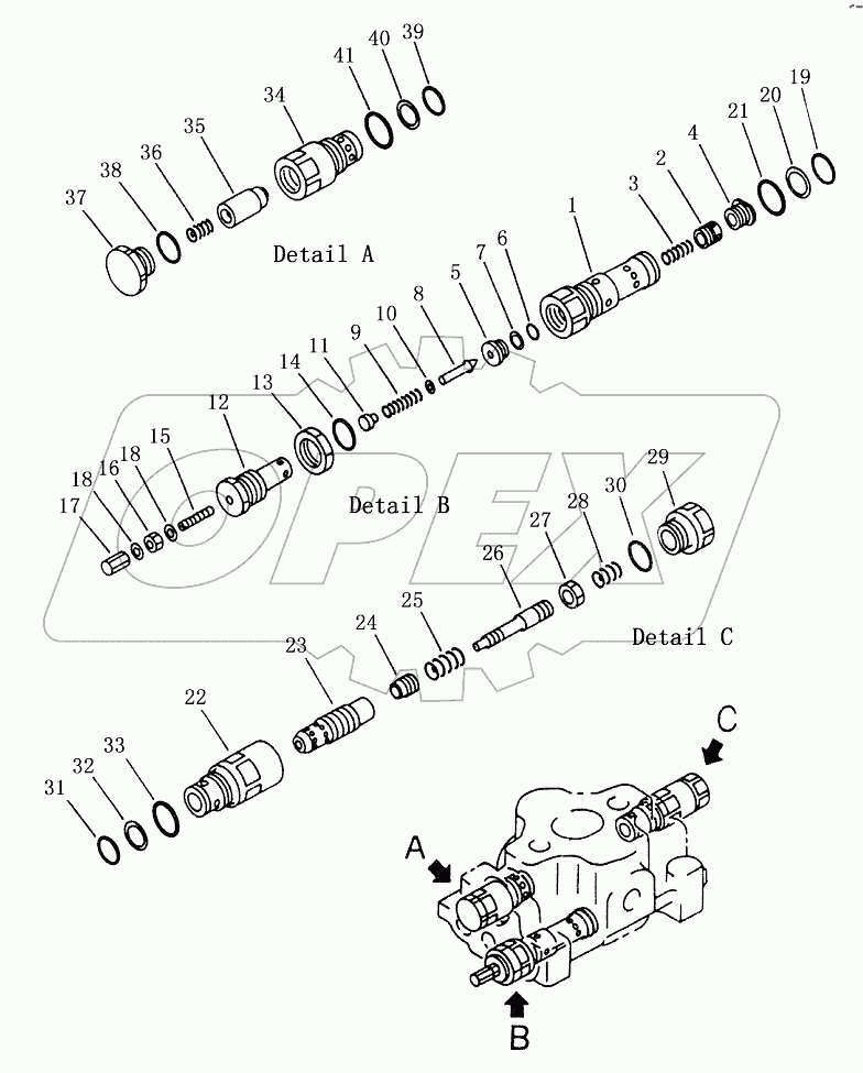 THREE SHANK RIPPER CONTROL VALVE (2/2)