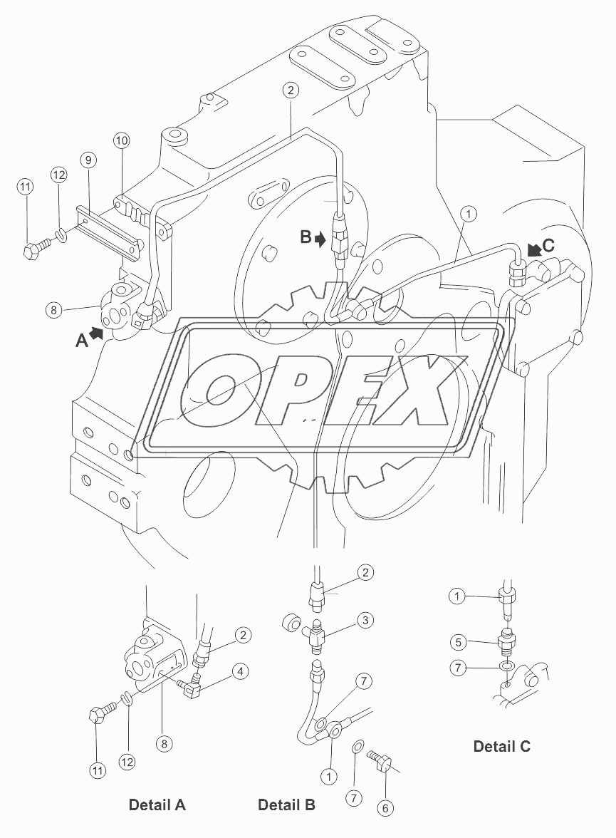 PTO LUBRICATING OIL PIPING