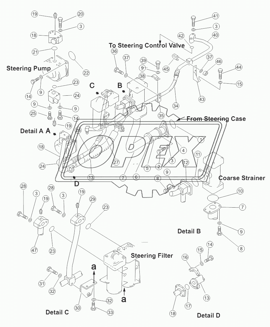 STEERING PIPING SYSTEM (1/2)