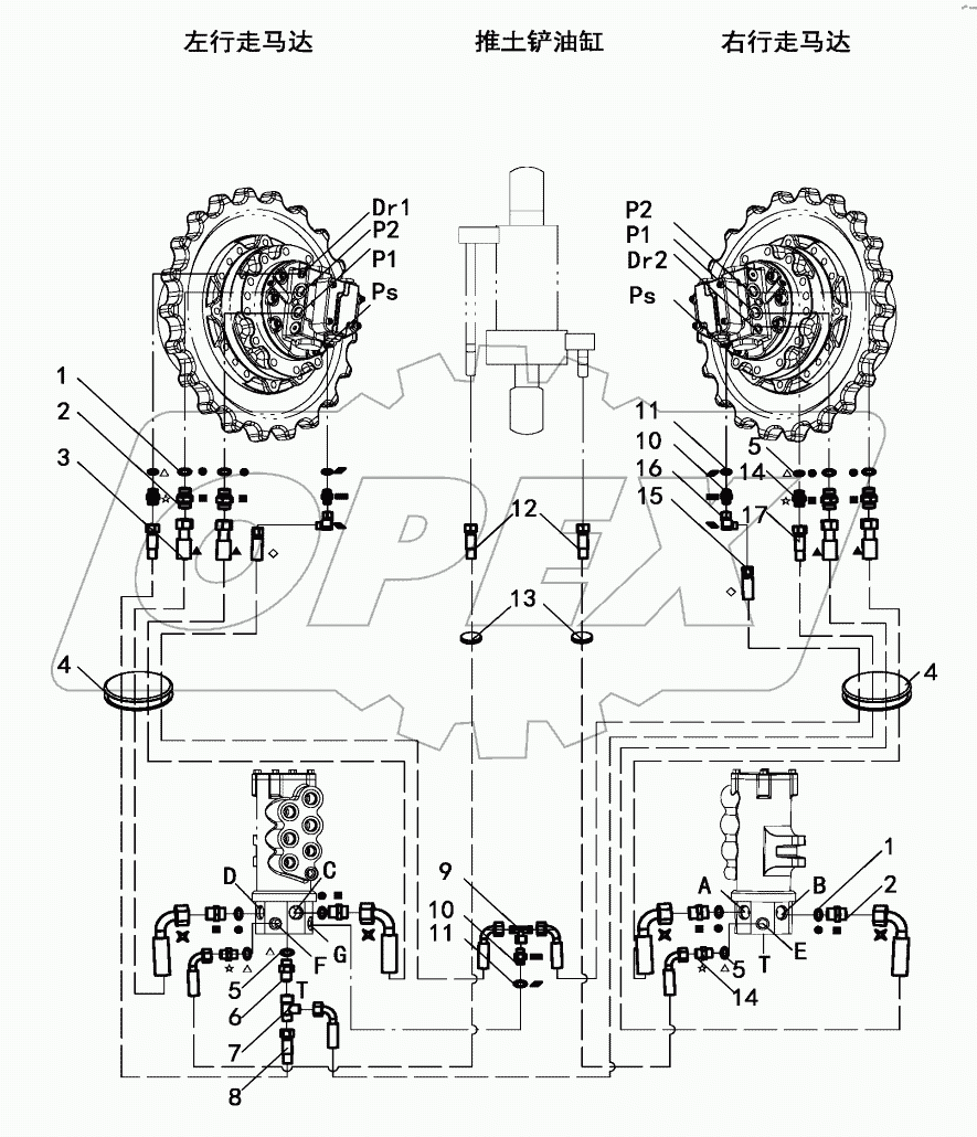  CRAWLER FRAME PIPING J170-87D-000000
