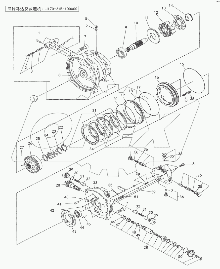  SWING MOTOR AND REDUCTION GEAR ASSY