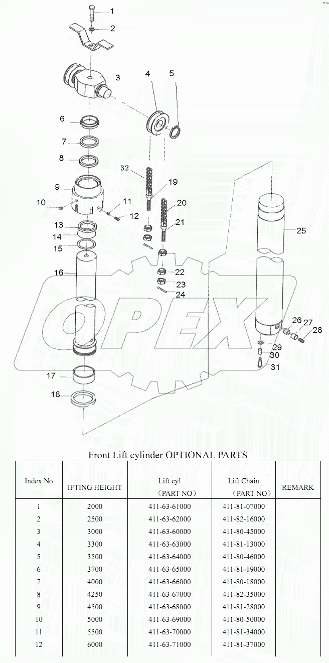 FRONT LIFT CLINDER SF30