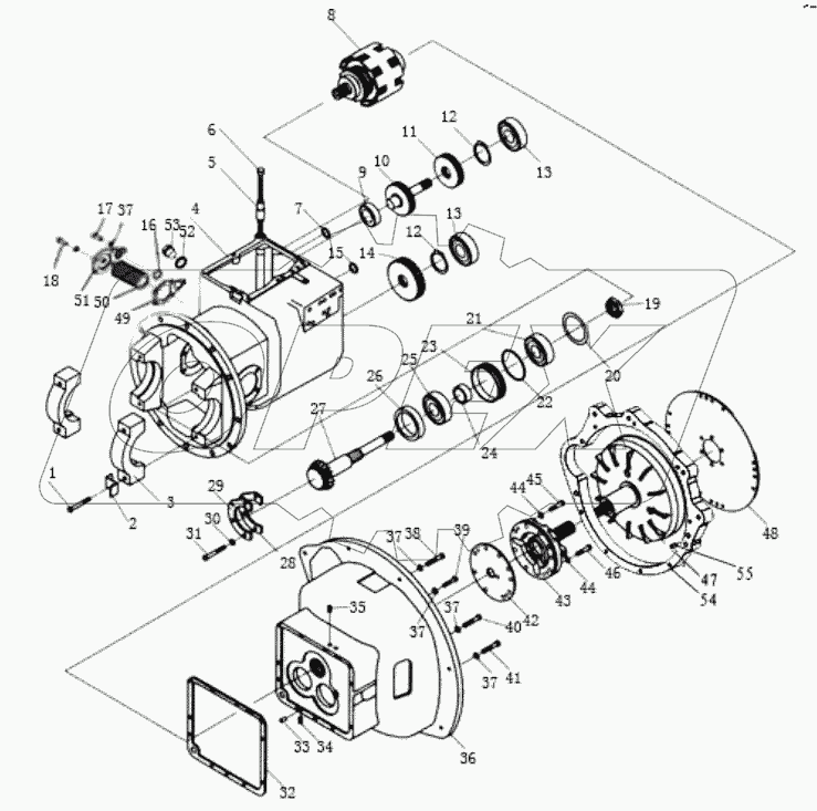TORQUE CONVERTER TRANSMISSION ASSY (1/9)