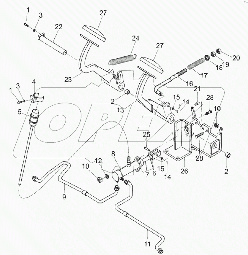 BRAKE &amp; CLUTCH CONTROL ASSY