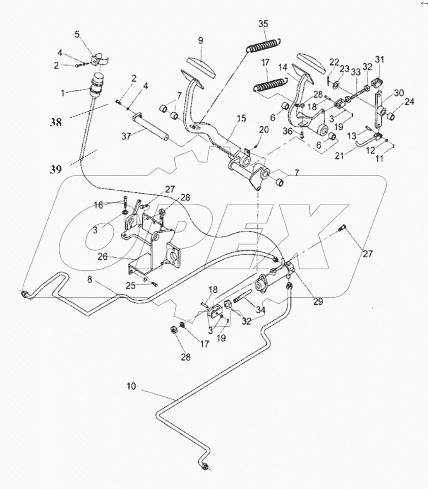 BRAKE & INCHING CONTROL ASSY