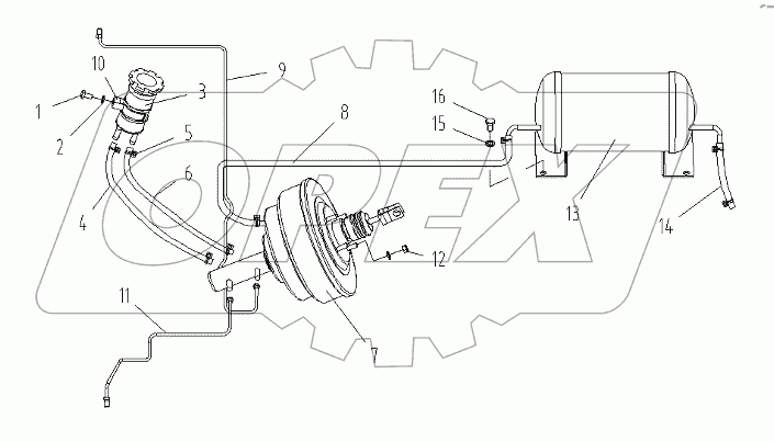 TRAVELING BRAKE PIPING SYSTEM
