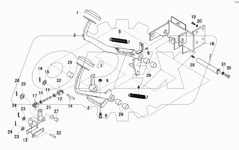 BRAKE AND INCHING CONTROL ASSY
