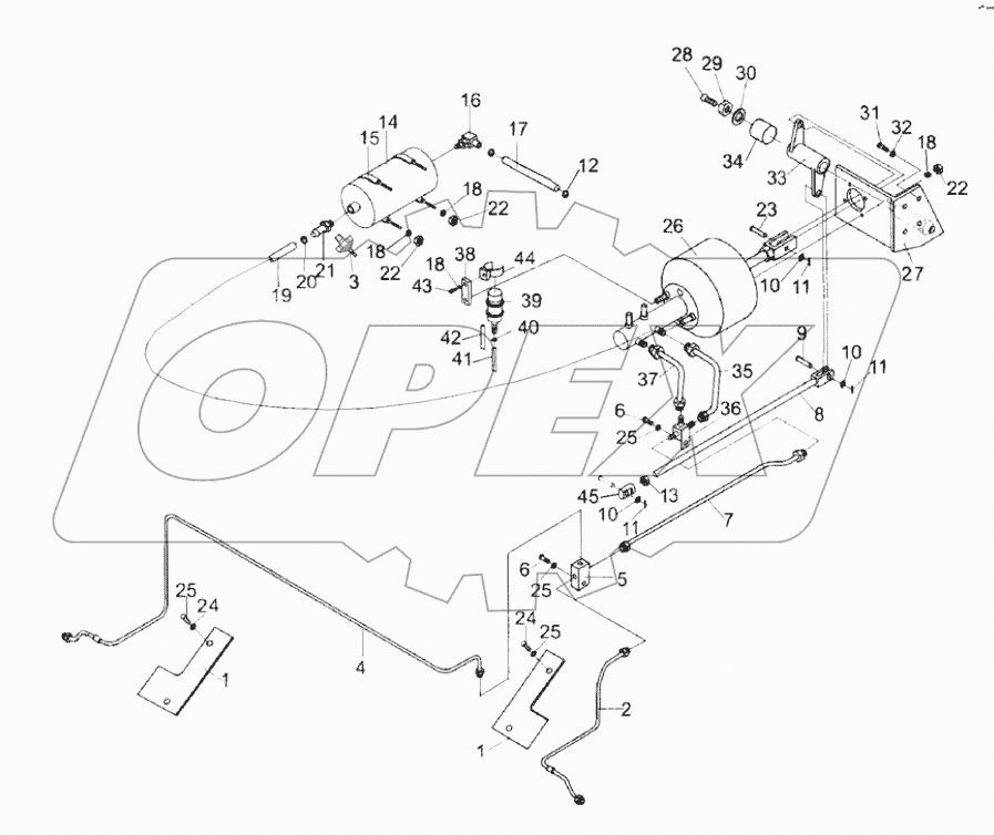 TRAVELING BRAKE PIPING SYSTEM