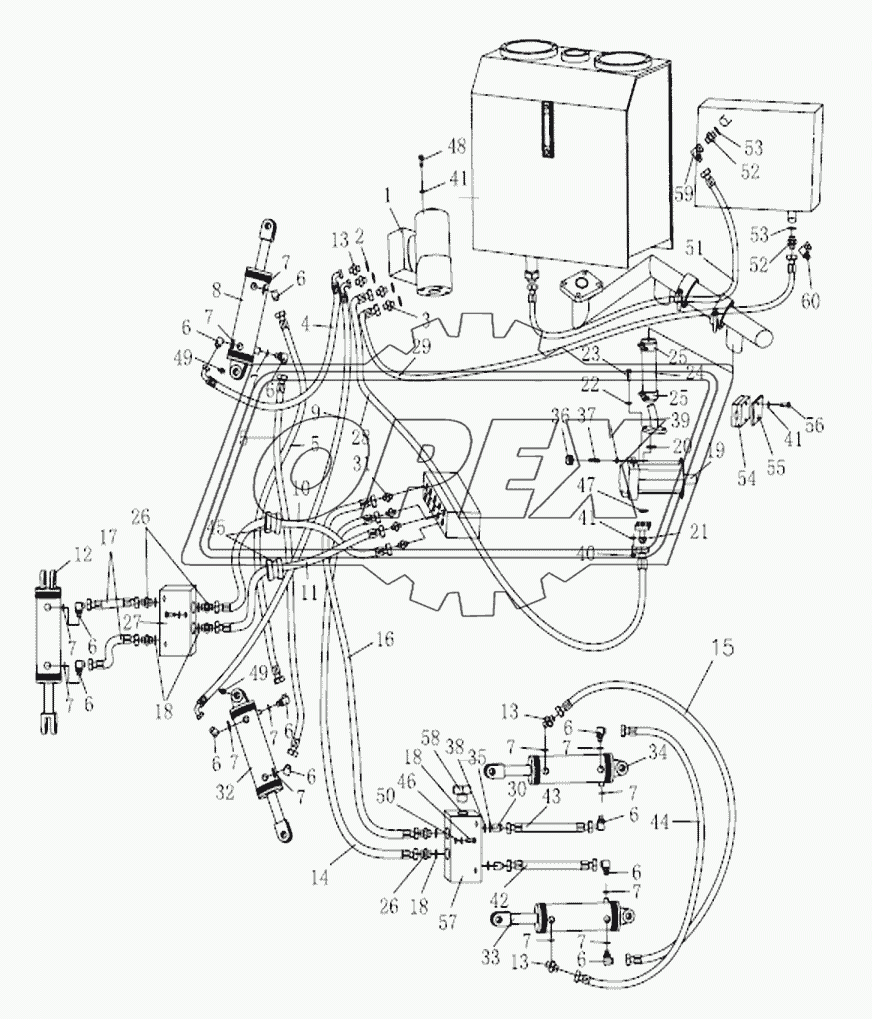 STEERING AND TILT PIPING ASSY