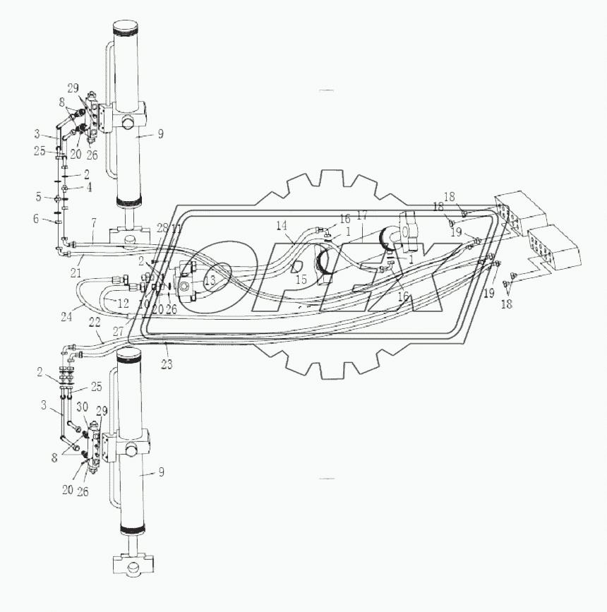 BLADE LIFT AND TILT PIPING ASSY