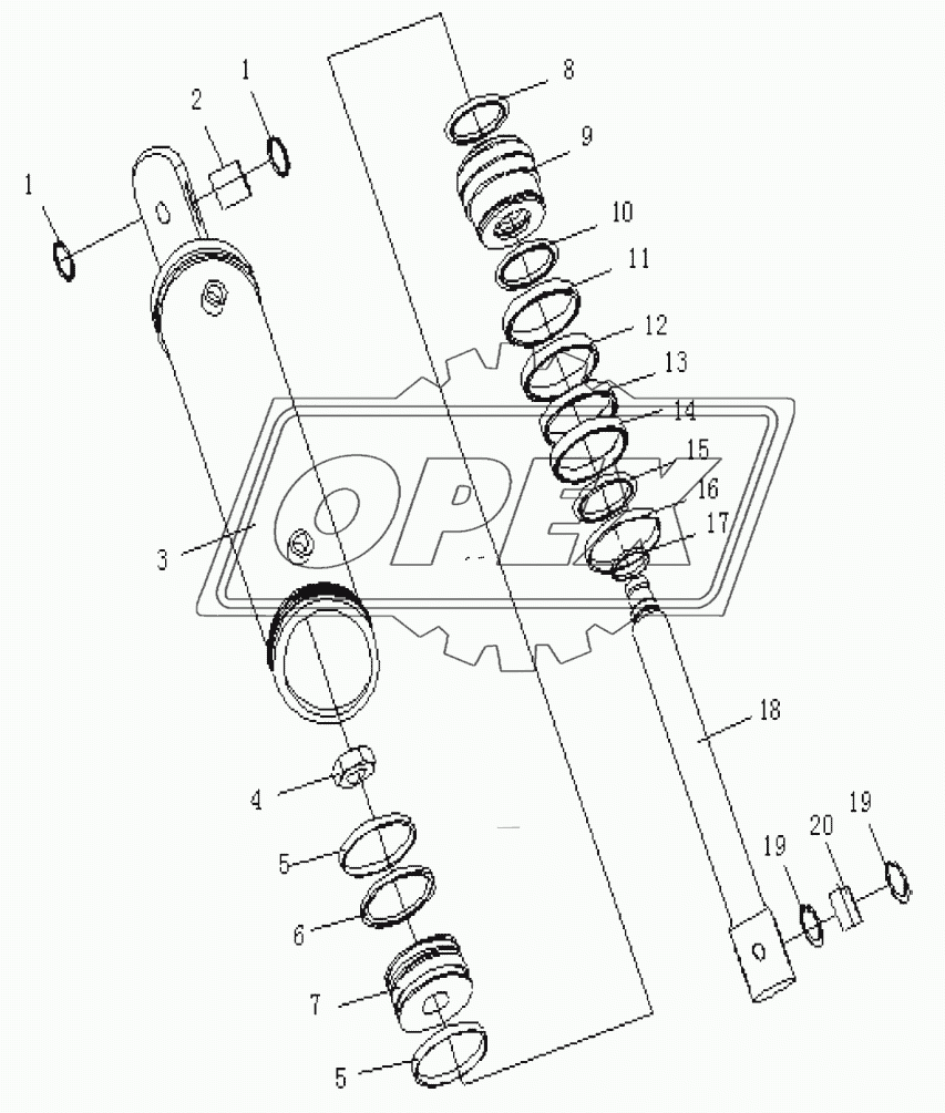 OIL CYLINDER FOR FRONT MOLDBOARD