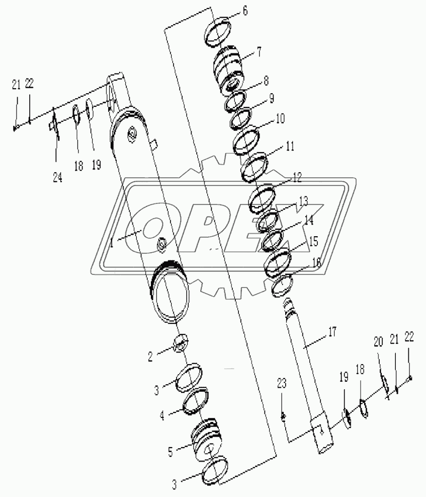 STEERING OIL CYLINDER ASSY (L.H.)