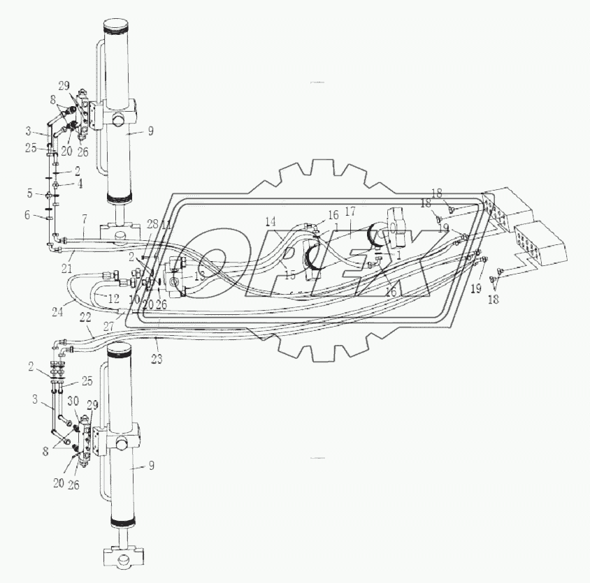 BLADE LIFT AND TILT PIPING ASSY