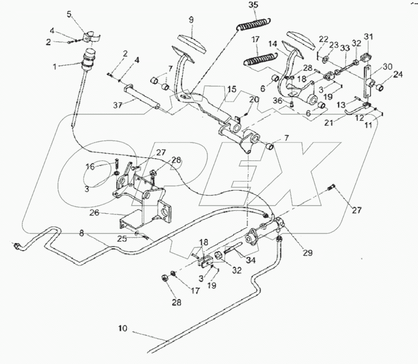 BRAKE & INCHING CONTROL ASSY