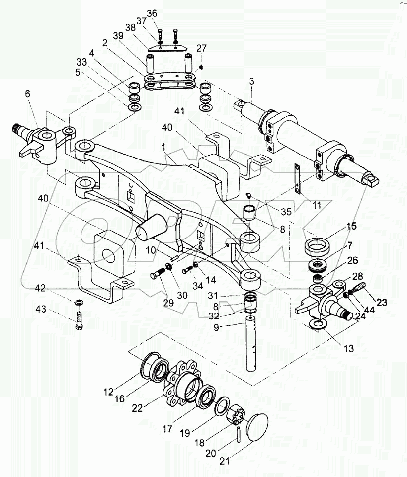 STEERING AXLE H2000 2-2.5T
