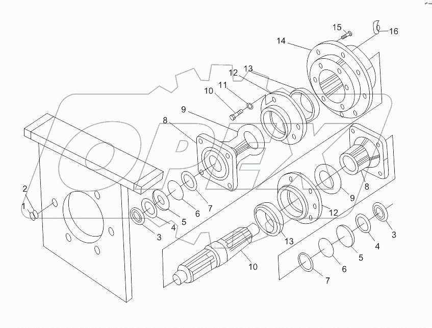 Intermediate bearing case