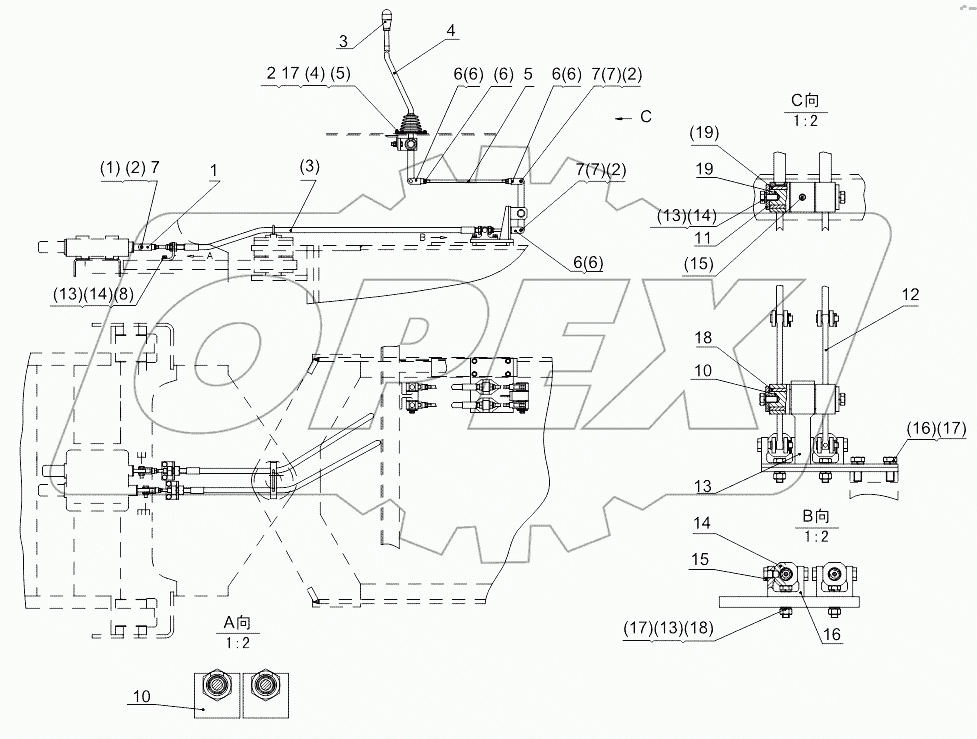 Work hydraulic control system
