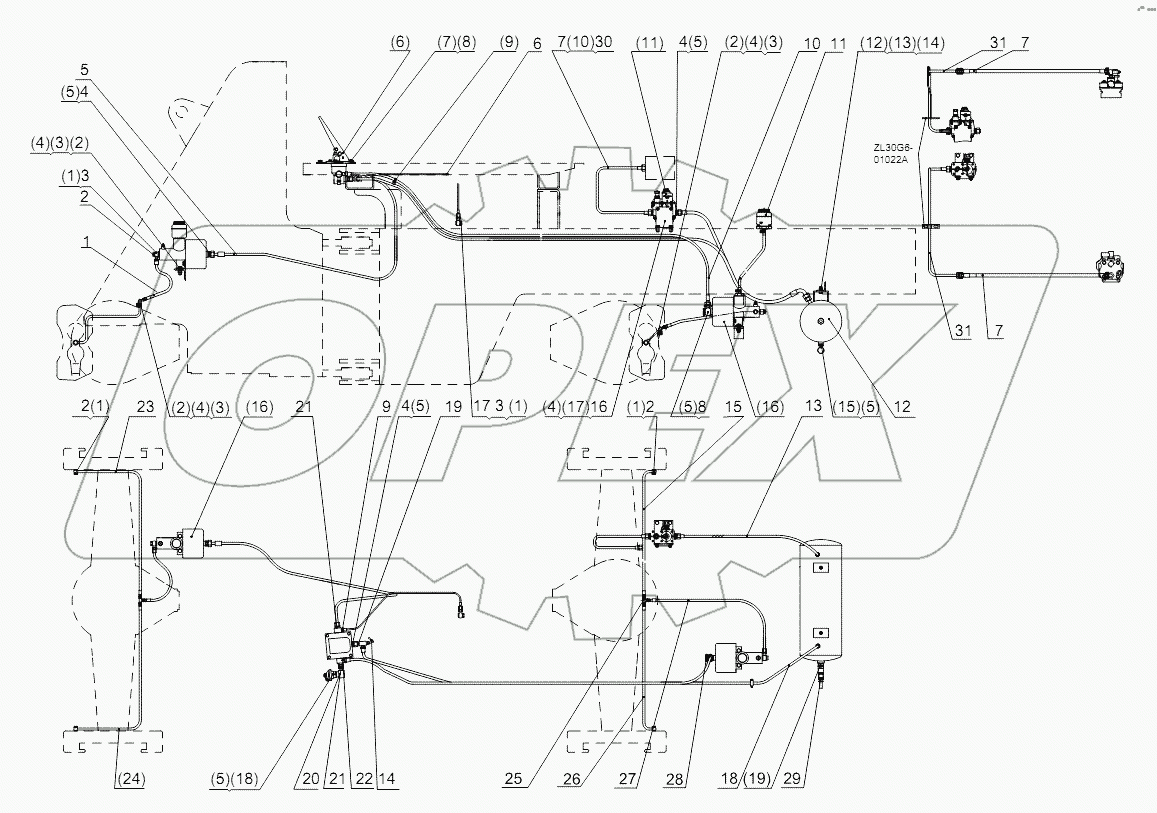 Travelling crane brake system