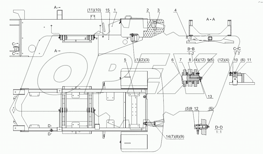 Rear frame assembly (6ВТ5.9-С130)