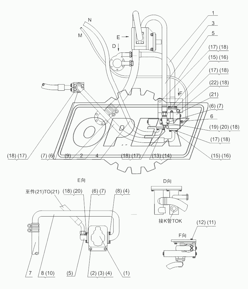 STEERING PUMP/UNLOADING VALVE PIPING SL50W