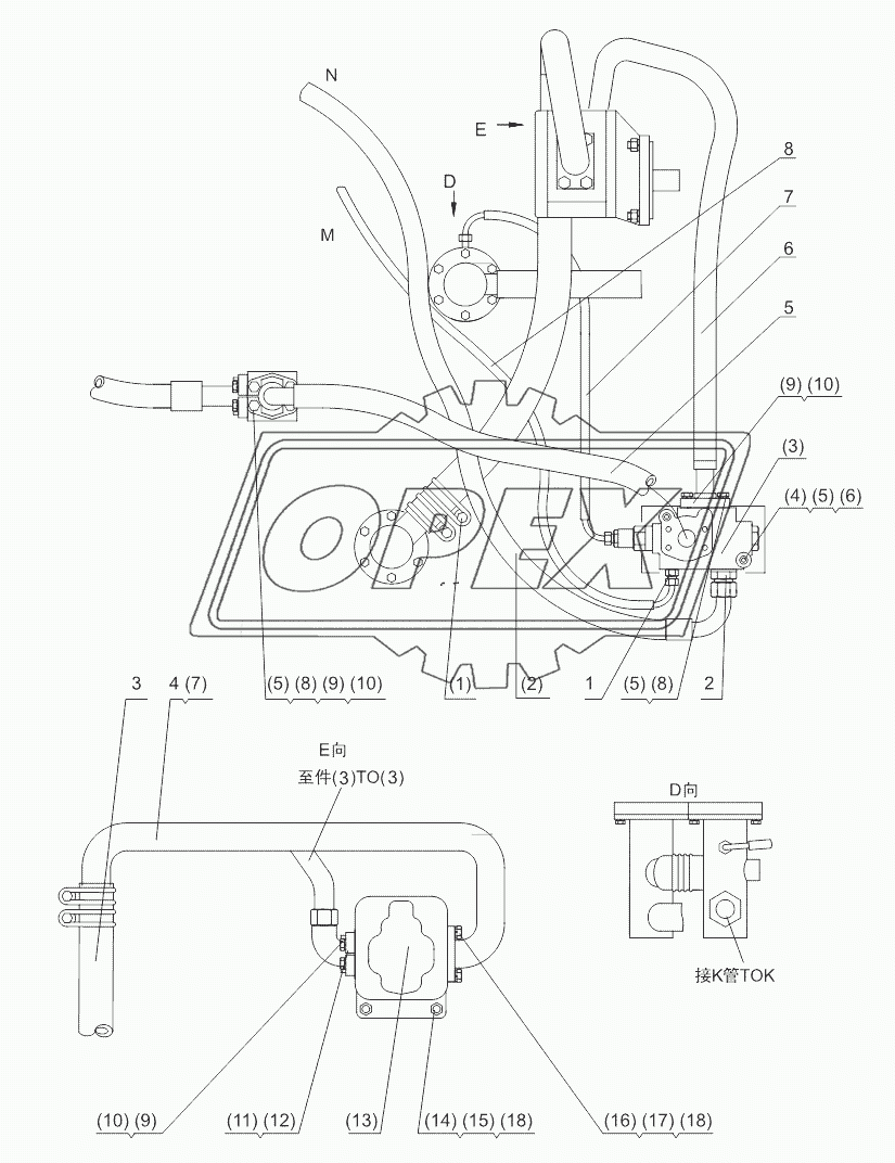 STEERING PUMP/PRIORITY VALVE PIPING SL50W-2