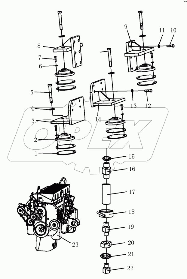 ENGINE MOUNTING AND ATTACHMENT