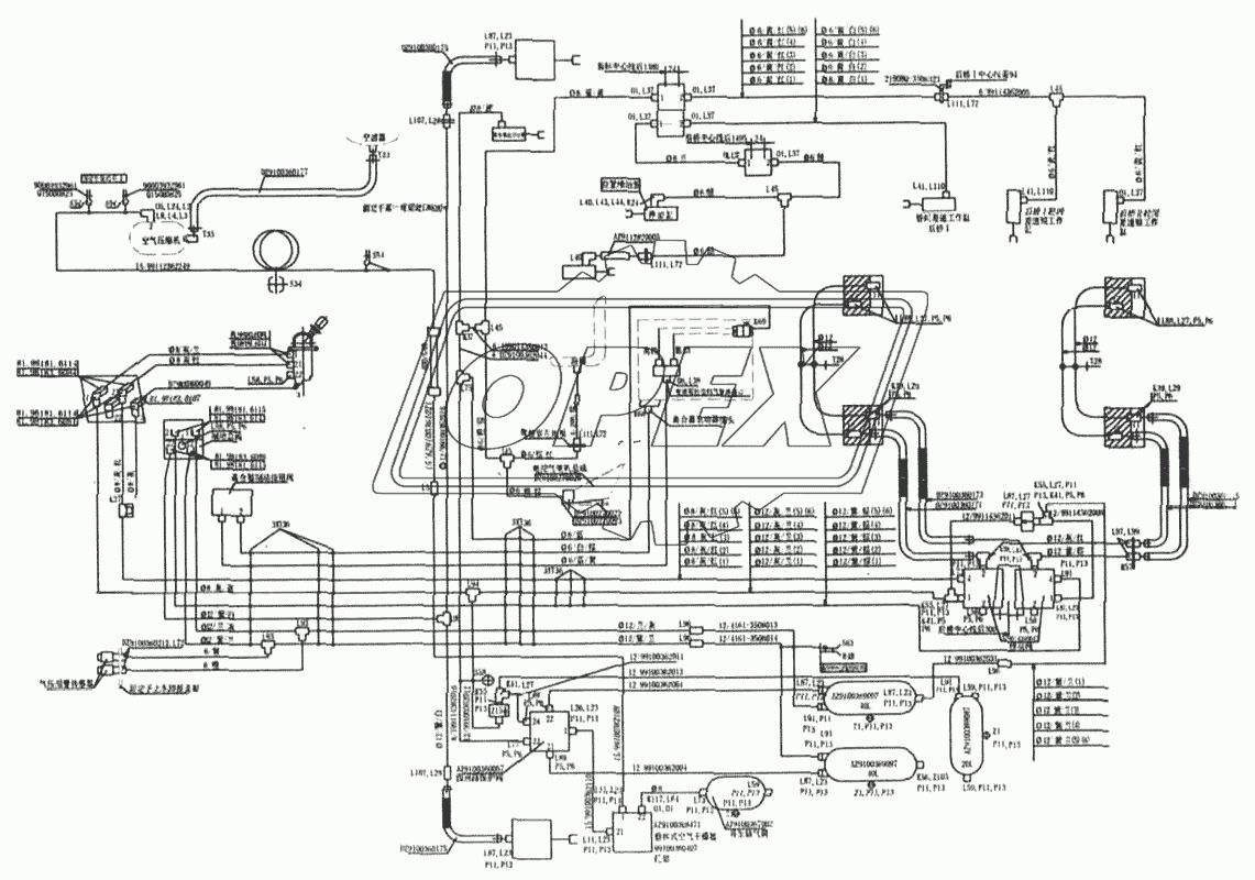 Схема тормозной системы для бортовых автомобилей 64