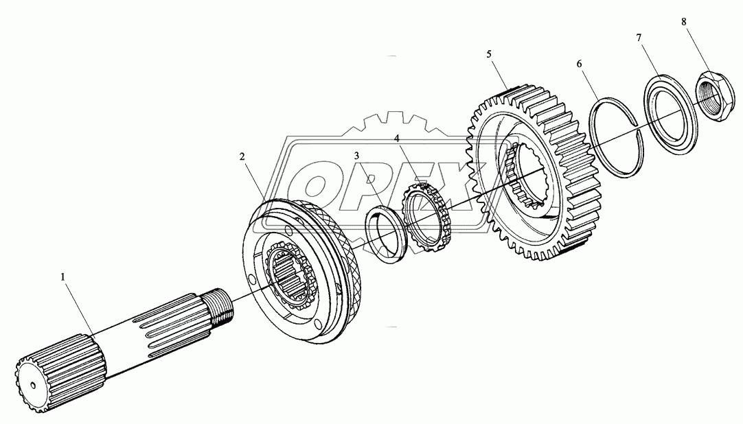 Вал делителя коробки передач